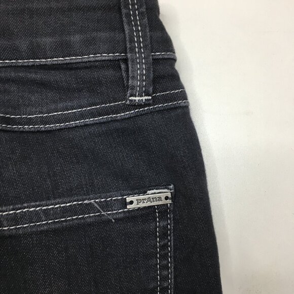 PRANA Gray Organic Cotton Blend 5 Pocket Logo Hardware Jeans - Picture 10 of 11